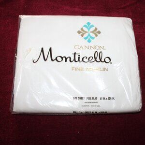 Cannon Monticello Fine Muslin Full Flat White